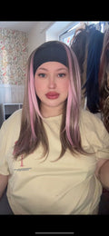Pink Bronde Headband Wig